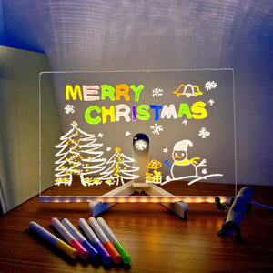 LED Light-Up Writing Board 20×30 cm Acrylic Message Pad with Stand Colorful - Furnixs Shop