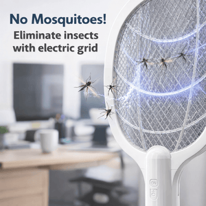 Rechargeable Mosquito Racket With Box & Stand – Electric Insect Killer Bat For Indoor And Outdoor Use - Furnixs Shop