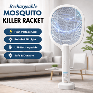 Rechargeable Mosquito Racket With Box & Stand – Electric Insect Killer Bat For Indoor And Outdoor Use - Furnixs Shop
