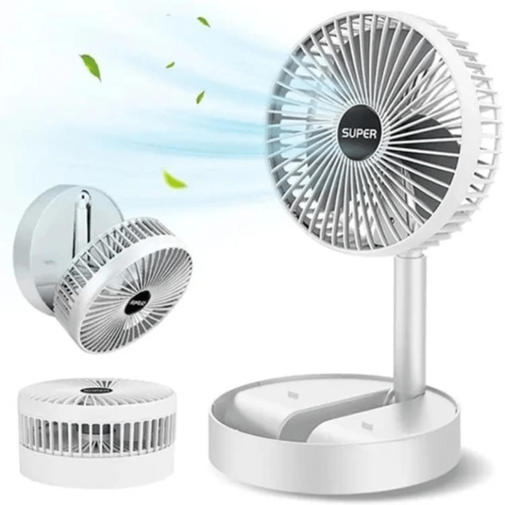 Rechargeable Portable Telescopic Folding Table Fan – 3-Speed Adjustable Desk Fan - Furnixs Shop