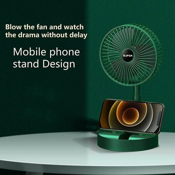Rechargeable Portable Telescopic Folding Table Fan – 3-Speed Adjustable Desk Fan - Furnixs Shop