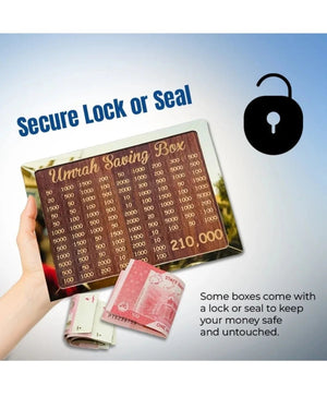 Wooden Umrah Saving Box – Premium 210,000 Goal Money Box - Furnixs Shop