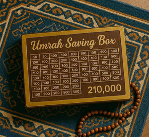 Wooden Umrah Saving Box – Premium 210,000 Goal Money Box - Furnixs Shop