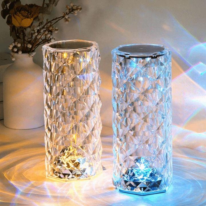 16 Colors Crystal Lamp With Remote | RGB Rose Diamond Table Lamp - Furnixs Shop