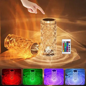 16 Colors Crystal Lamp With Remote | RGB Rose Diamond Table Lamp - Furnixs Shop
