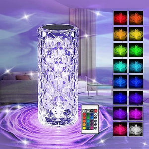 16 Colors Crystal Lamp With Remote | RGB Rose Diamond Table Lamp - Furnixs Shop