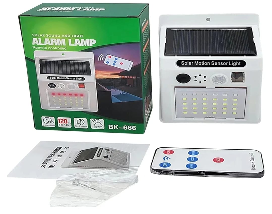 Alarm Sound Security Solar Lamp with Motion Detector & Remote Control - Furnixs Shop