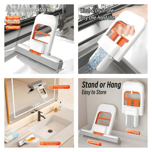 Foldable Desktop Mini Sponge Mop | Portable Wet & Dry Cleaning - Furnixs Shop