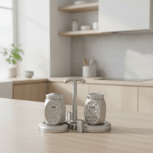 Premium Kitchen Salt and Sugar Pot Set – Stylish Aluminium Storage - Furnixs Shop