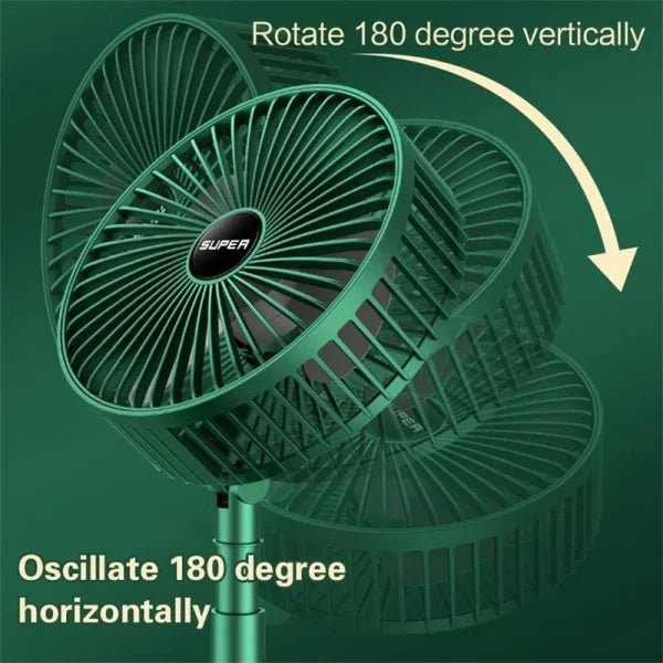 Rechargeable Portable Telescopic Folding Table Fan – 3-Speed Adjustable Desk Fan - Furnixs Shop