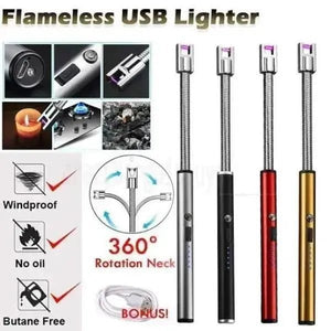 USB Rechargeable Electric Arc BBQ Lighter Windproof Flameless Plasma - Furnixs Shop